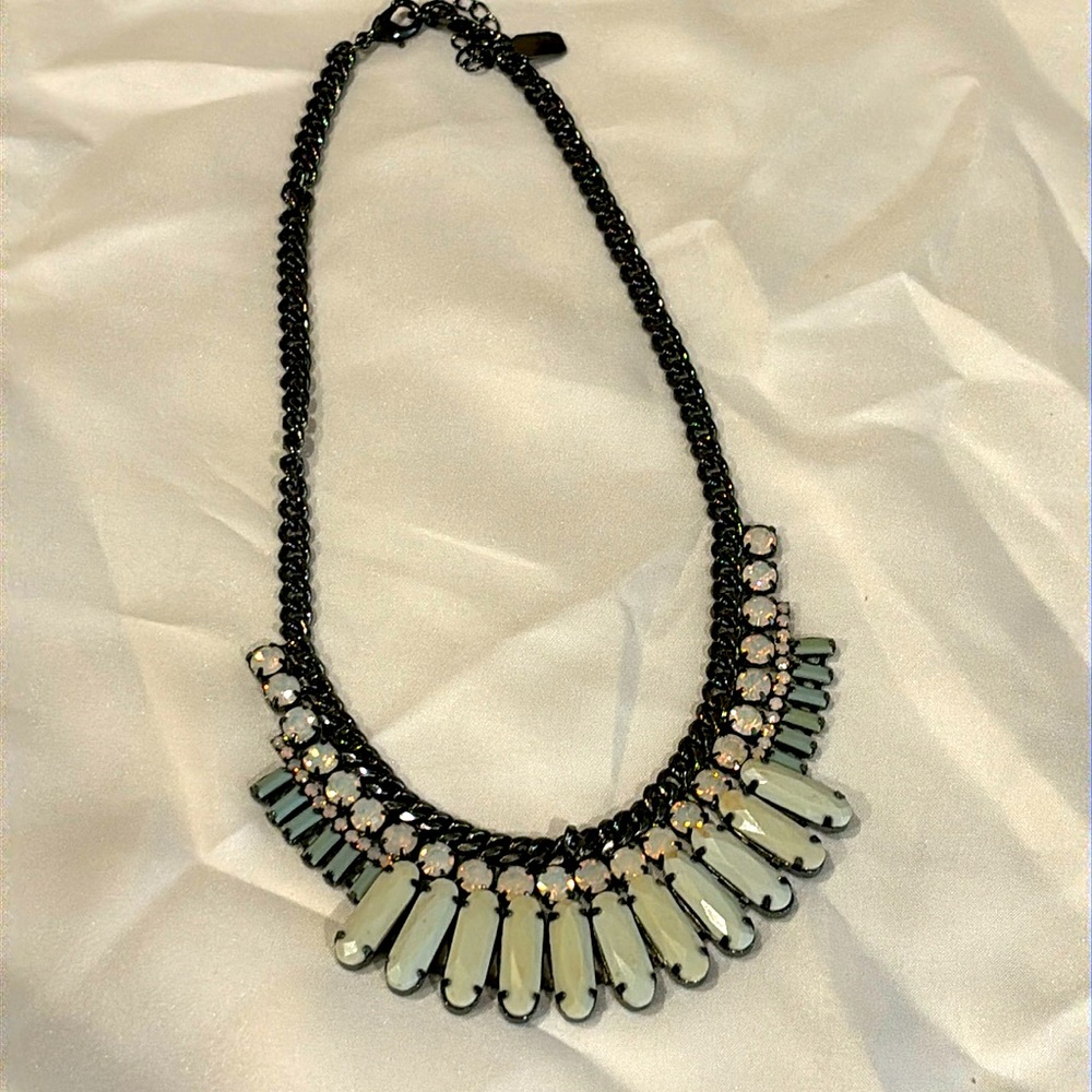Natasha mint green stone statement necklace.